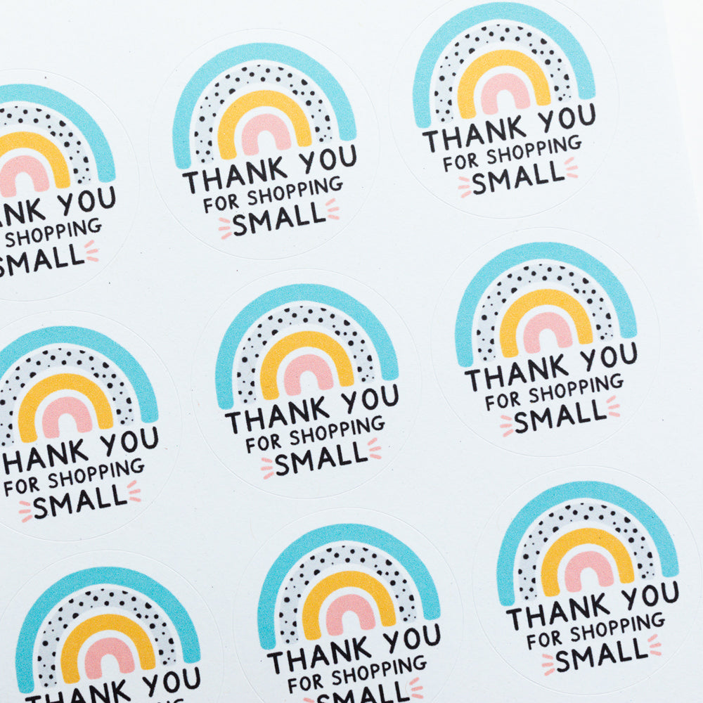 Thank You For Shopping Small Rainbow Stickers